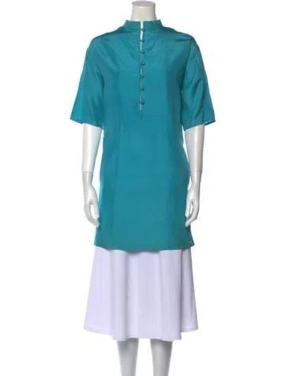 Pre-owned Halston Vintage 1980's Tunic In Blue