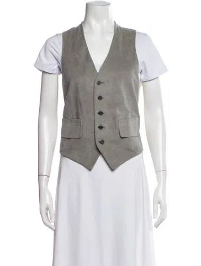 Pre-owned Halston Vintage 1980's Vest In Gray