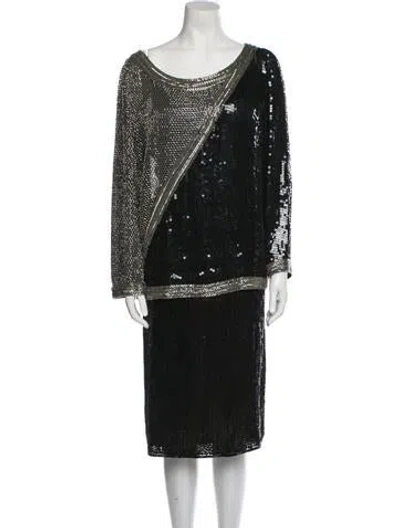 Pre-owned Halston Vintage 1983 Skirt Set In Black
