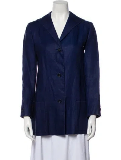 Pre-owned Halston Vintage 1990's Blazer In Blue
