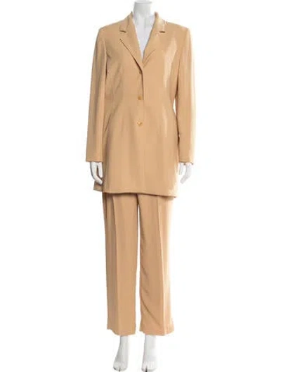 Pre-owned Halston Vintage 1990's Pant Set In Neutrals