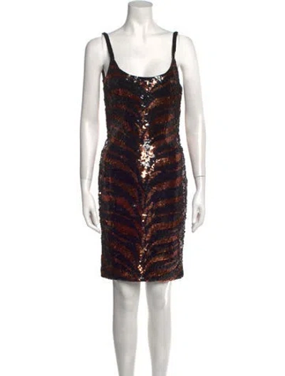 Pre-owned Halston Vintage Knee-length Dress In Black