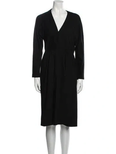 Pre-owned Halston Vintage Knee-length Dress In Black