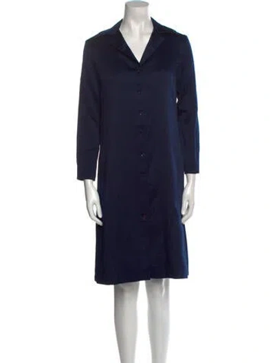 Pre-owned Halston Vintage Knee-length Dress In Blue