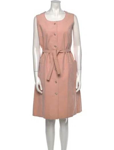 Pre-owned Halston Vintage Knee-length Dress In Pink