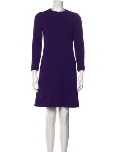 Pre-owned Halston Vintage Knee-length Dress In Purple