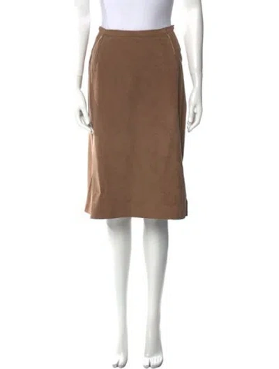 Pre-owned Halston Vintage Knee-length Skirt In Neutral