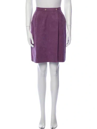 Pre-owned Halston Vintage Knee-length Skirt In Purple