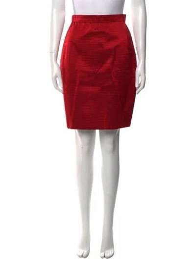 Pre-owned Halston Vintage Knee-length Skirt In Red