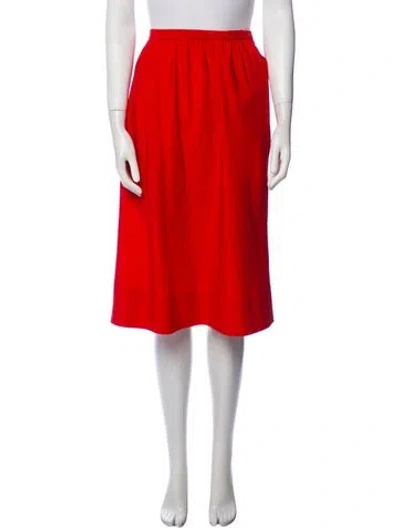 Pre-owned Halston Vintage Knee-length Skirt In Red