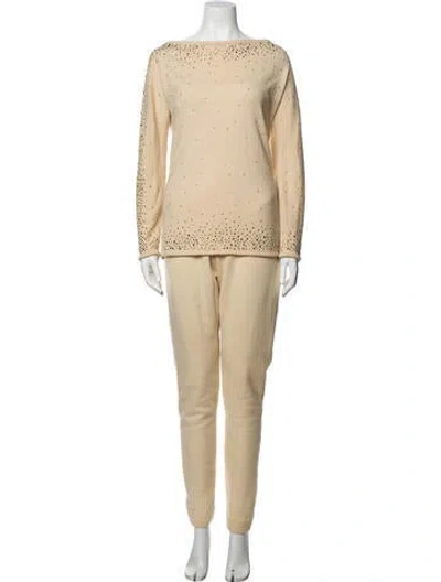 Pre-owned Halston Vintage Late 1960's - Early 1970's Lounge Set In Neutral