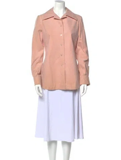Pre-owned Halston Vintage Late 1970's - Early 1980's Button-up Top In Pink