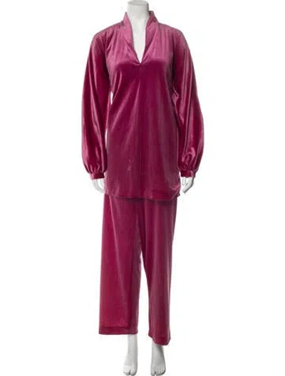 Pre-owned Halston Vintage Late 1970's - Early 1980's Pant Set In Pink