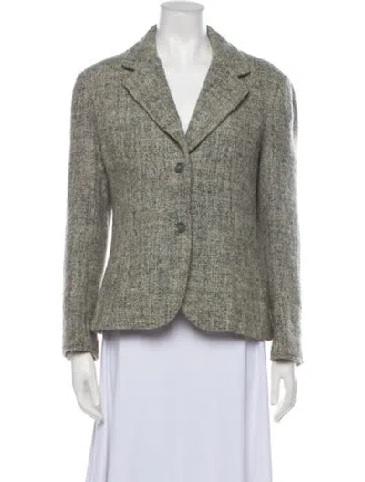 Pre-owned Halston Vintage Late 1980's - Early 1990's Blazer In Gray