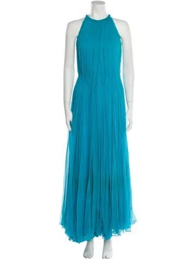 Pre-owned Halston Vintage Long Dress In Blue