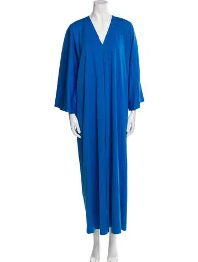 Pre-owned Halston Vintage Long Dress In Blue
