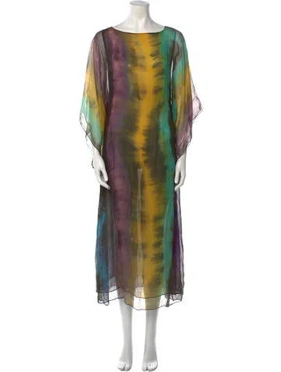 Pre-owned Halston Vintage Long Dress In Multi