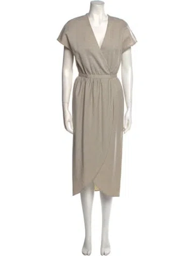 Pre-owned Halston Vintage Long Dress In Neutral