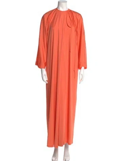 Pre-owned Halston Vintage Long Dress In Orange