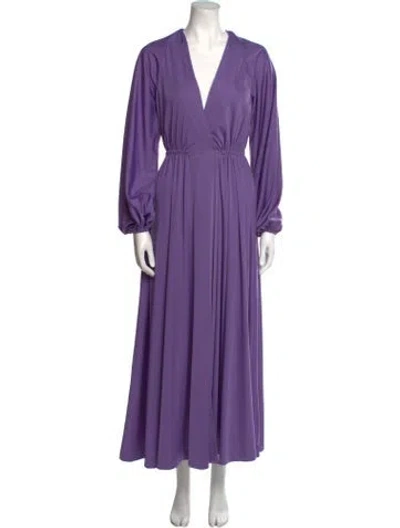 Pre-owned Halston Vintage Long Dress In Purple