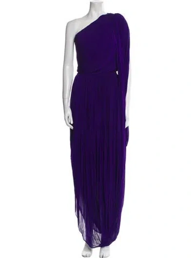 Pre-owned Halston Vintage Long Dress In Purple