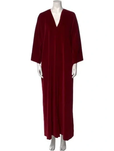 Pre-owned Halston Vintage Long Dress In Red