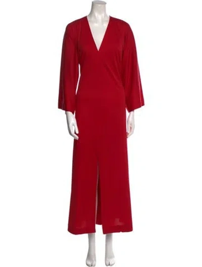 Pre-owned Halston Vintage Long Dress In Red