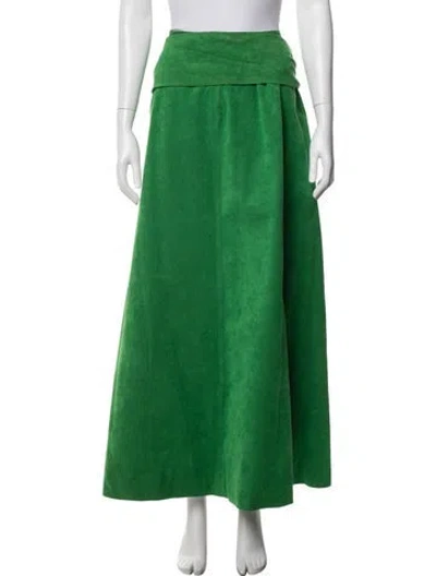 Pre-owned Halston Vintage Long Skirt In Green