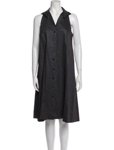 Pre-owned Halston Vintage Midi Length Dress In Black