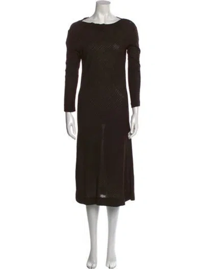 Pre-owned Halston Vintage Midi Length Dress In Black