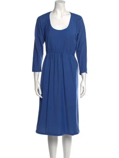 Pre-owned Halston Vintage Midi Length Dress In Blue