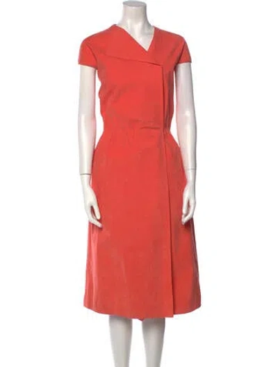 Pre-owned Halston Vintage Midi Length Dress In Pink