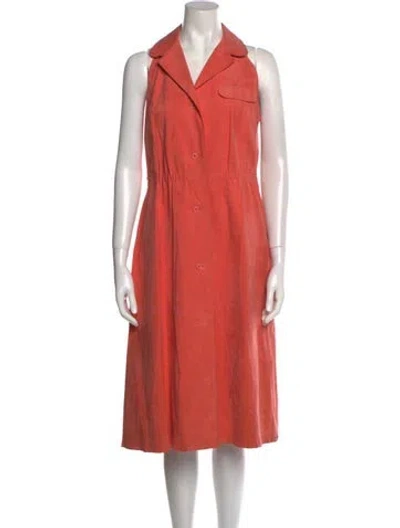 Pre-owned Halston Vintage Midi Length Dress In Pink