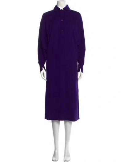 Pre-owned Halston Vintage Midi Length Dress In Purple