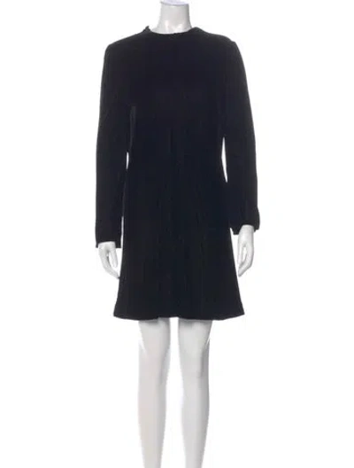 Pre-owned Halston Vintage Mini Dress In Black