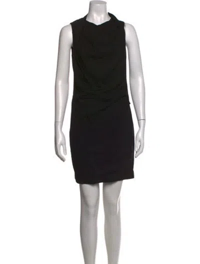 Pre-owned Halston Vintage Mini Dress In Black