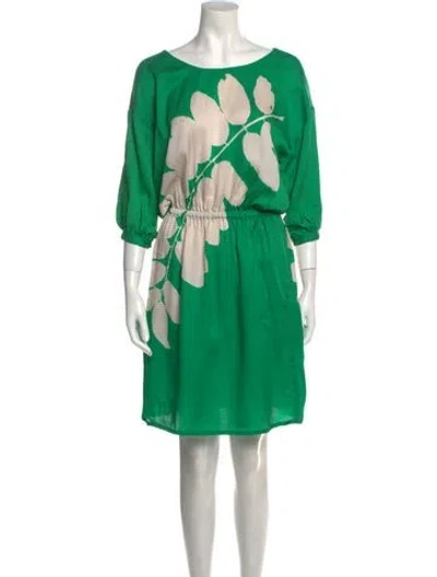 Pre-owned Halston Vintage Mini Dress In Green