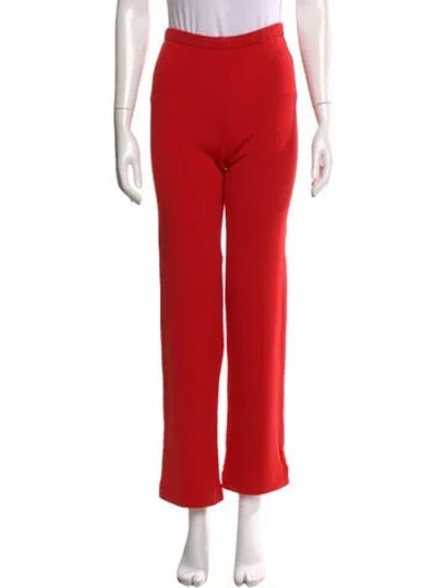 Pre-owned Halston Vintage Straight Leg Pants In Red