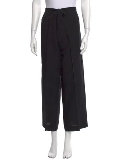 Pre-owned Halston Vintage Wide Leg Pants In Black