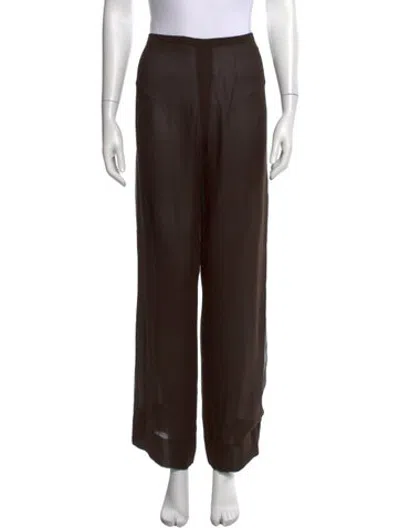 Pre-owned Halston Vintage Wide Leg Pants In Brown