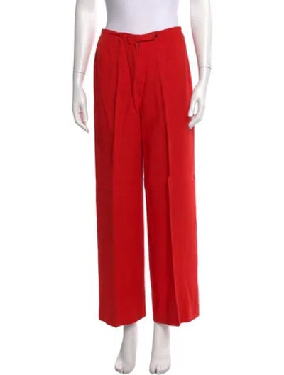 Pre-owned Halston Vintage Wide Leg Pants In Red
