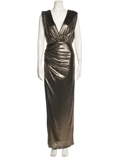 Pre-owned Halston V-neck Long Dress