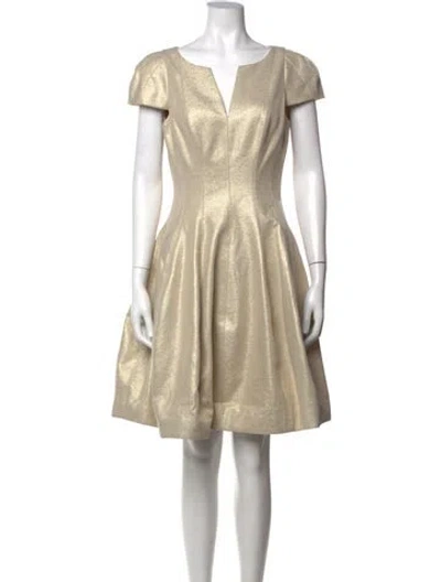 Pre-owned Halston V-neck Mini Dress W/ Tags