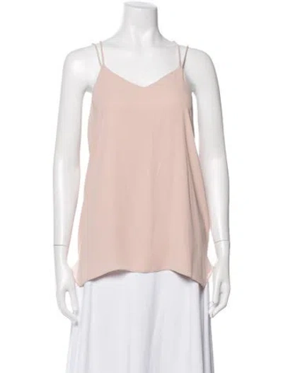 Pre-owned Halston V-neck Sleeveless Top In Pink