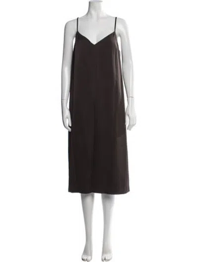 Pre-owned Halston V-neck Sleeveless Top W/ Tags In Brown