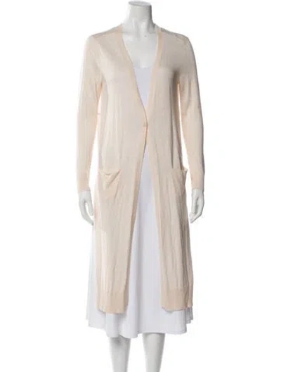 Pre-owned Halston V-neck Sweater In Neutral