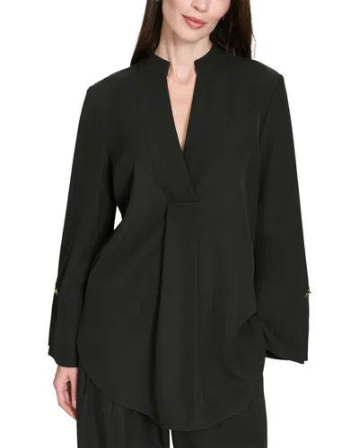 Halston V-neck Tunic In Black