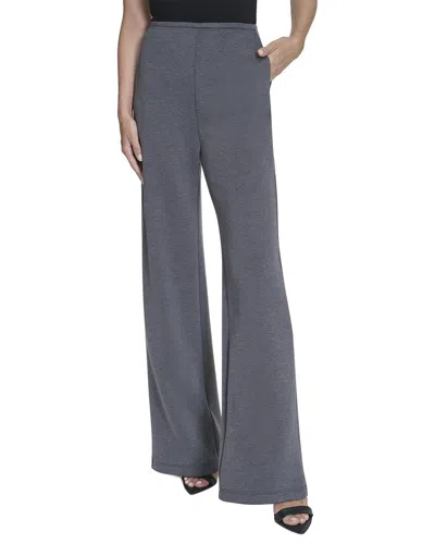 Halston Wide Leg Mélange Pant In Blue