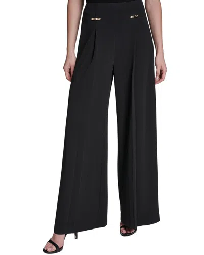 Halston Wide Leg Pant In Black