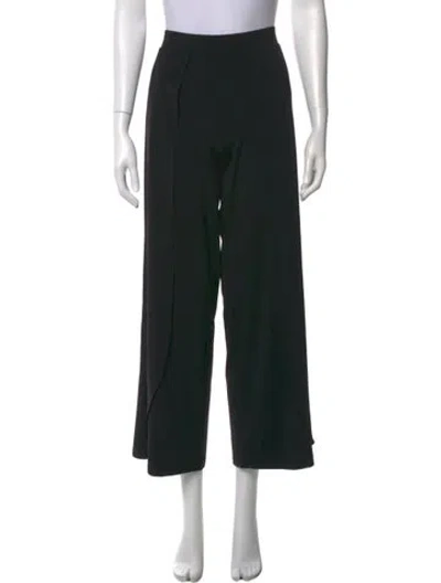 Pre-owned Halston Wide Leg Pants In Black
